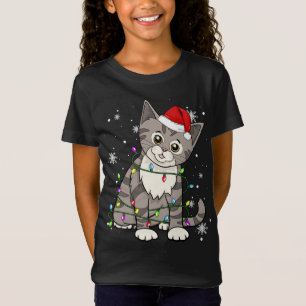 Camiseta Tabuleiro de Natal Luzes de Natal Chapéu de Papai