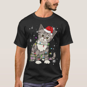 Camiseta Tabuleiro de Natal Luzes de Natal Chapéu de Papai 