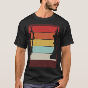 Camiseta Tabuleiro de Xadrez do Jogador de Xadrez Retro