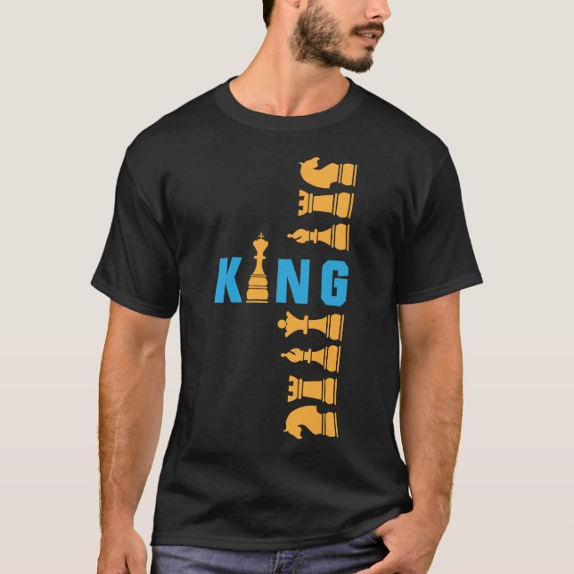 Camiseta Tabuleiro de Xadrez Rei – Design Poderoso Estratég (Frente)