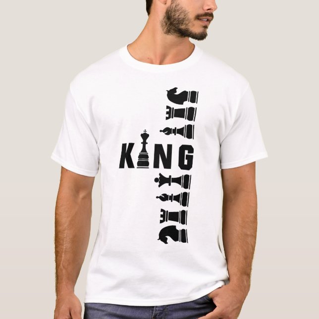 Camiseta Tabuleiro de Xadrez Rei – Design Real Poder Estrat (Frente)