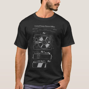 Camiseta Tabuleiro Esquemático de Patente do Vinyl Record