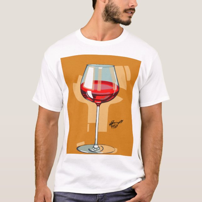 Camiseta taça com vinho tinto (Frente)