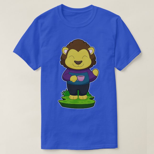 Camiseta Taça de café de leão (Frente do Design)