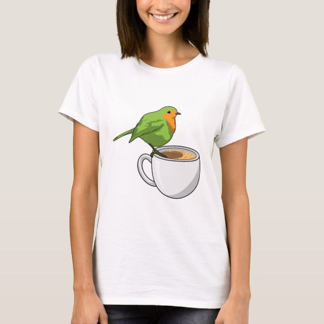 Camiseta Taça de Café de Pássaro (Frente)