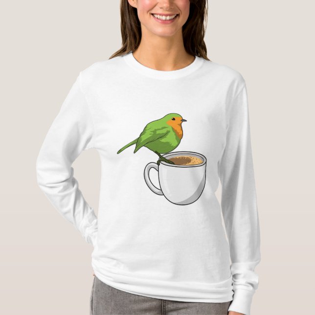 Camiseta Taça de Café de Pássaro (Frente)