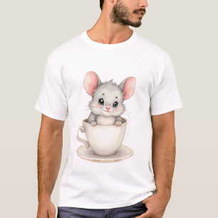 Camiseta Taça de Cudles - Chinchilla em Teacup Watercolor