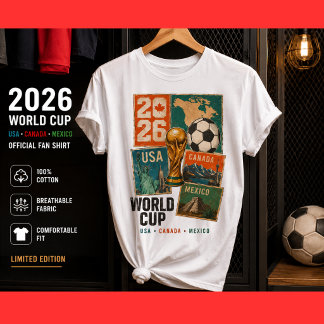 Camiseta Taça de Futebol de 2026 EUA Canadá México Fã de Fu