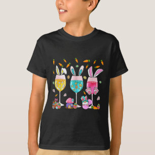 Camiseta Taça de Vinho Engraçada Coelho Com Ovo Esboço Prim