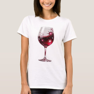 Camiseta Taca de vinho tinto prateada artística design pers