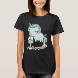 Camiseta Taca de vinho Unicórnio de vinho Festa de Bebida d