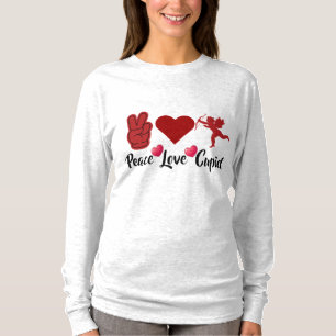 Camiseta Taça Paz Amor Cupido - Adorável Anjo do Dia dos Na