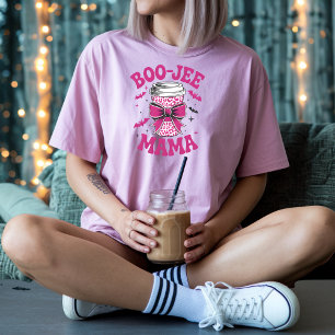 Camiseta Taça Rosa Bonita Boo-Jee Mama com Morcegos e Estre