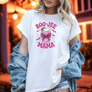 Camiseta Taça Rosa Bonita Boo-Jee Mama com Morcegos e Estre