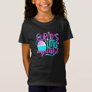 Camiseta Taças Meninas Cupido Pequeno Bolo de Chocolate Dia
