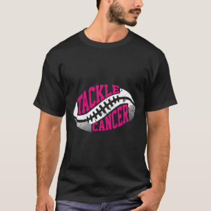 Camiseta Tackear a bola de futebol, Friso rosa, Cancer de f