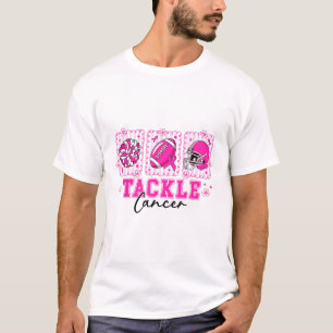 Camiseta Tackear O Cancer De Mama Rosa A De Pegada Do Cance