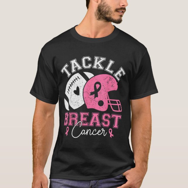Camiseta Tackle Breast Cancer Awareness Pink Ribbon America (Frente)