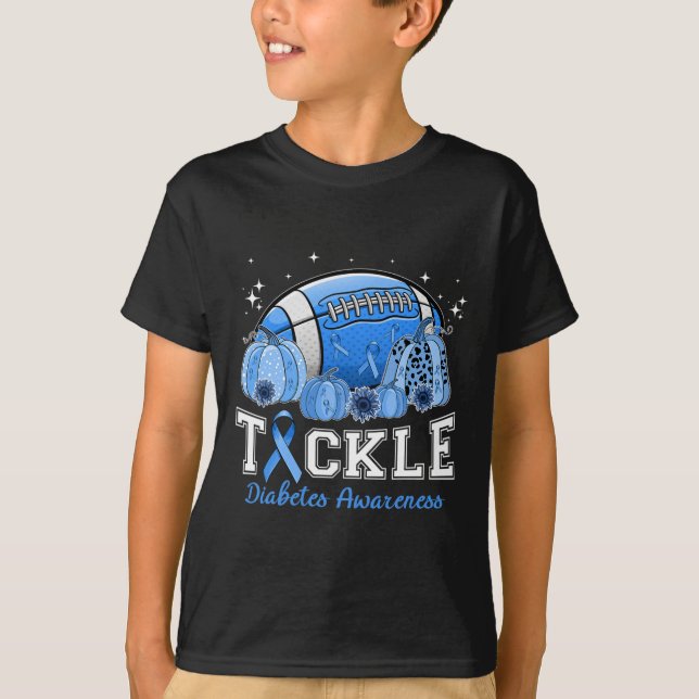 Camiseta Tackle Diabetes Azul Fita Dibetes Awarene (Frente)