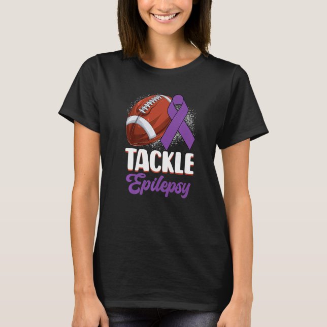 Camiseta Tackle Epilepsy Awareness Day Warrior Football Pur (Frente)
