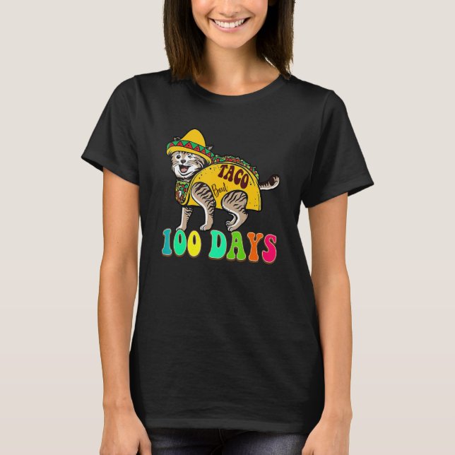 Camiseta Taco Bout 100 Days Cute Teacher Student 100th Day  (Frente)