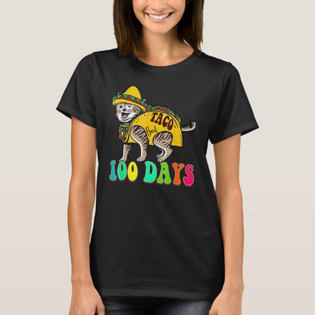Camiseta Taco Bout 100 Days Cute Teacher Student 100th Day  (Frente)