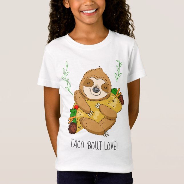 Camiseta Taco Bout Love Sloth e Taco (Frente)