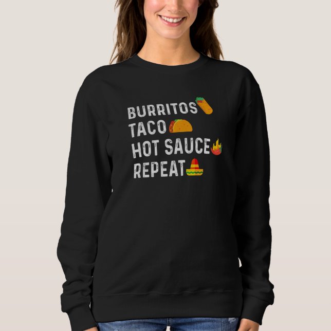 Camiseta Taco Burritos Chilly Sauce Repete a Comida mexican (Frente)