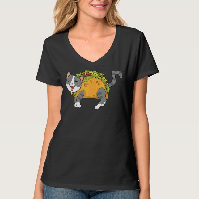 Camiseta Taco Cat Comida Mexicana Homens Jovens Jovens 3 (Frente)