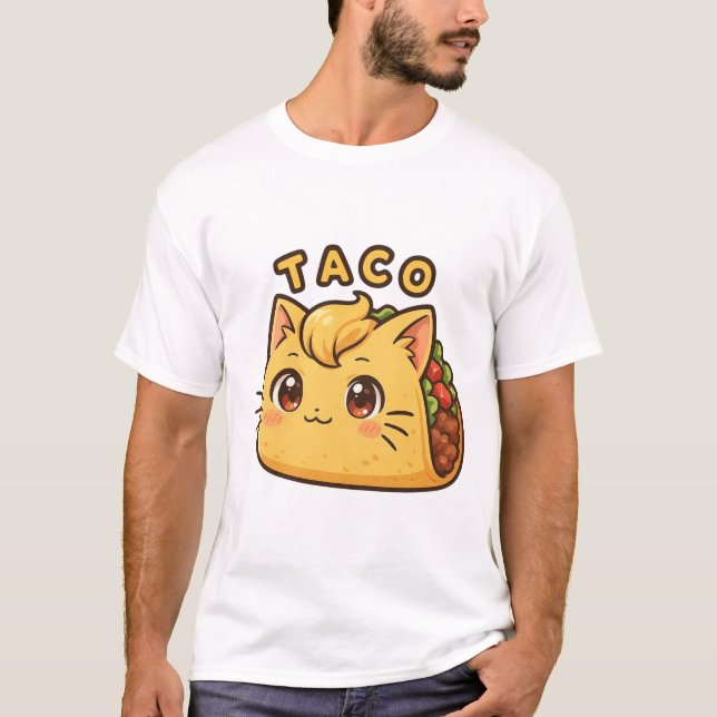 Camiseta Taco Cat Design para Taco Terça-feira e Cinco de M (Frente)