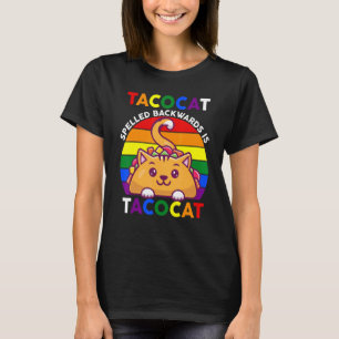 Camiseta Taco Cat Escrito ao Contrário É Taco Cat Arco-íris