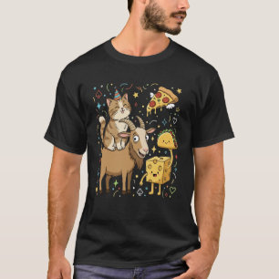 Camiseta Taco Cat Goat Cartoon Cabra Engraçada Queijo Pizz