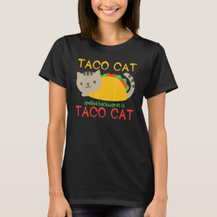 Camiseta Taco Cat Ortografado Para Trás É Taco Humor Cat