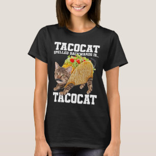 Camiseta Taco Cat Ortografado Para Trás É Tacocat Memória B