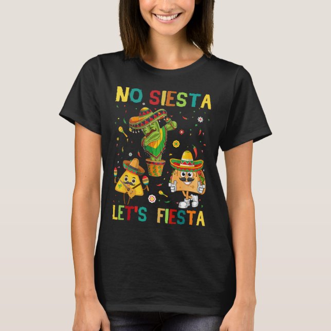 Camiseta Taco Cinco De Mayo No Siesta Let Fiesta Funny Ki (Frente)