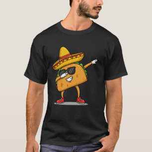 Camiseta Taco Dabbing Cinco de Mayo Engraçado Comida Mexica
