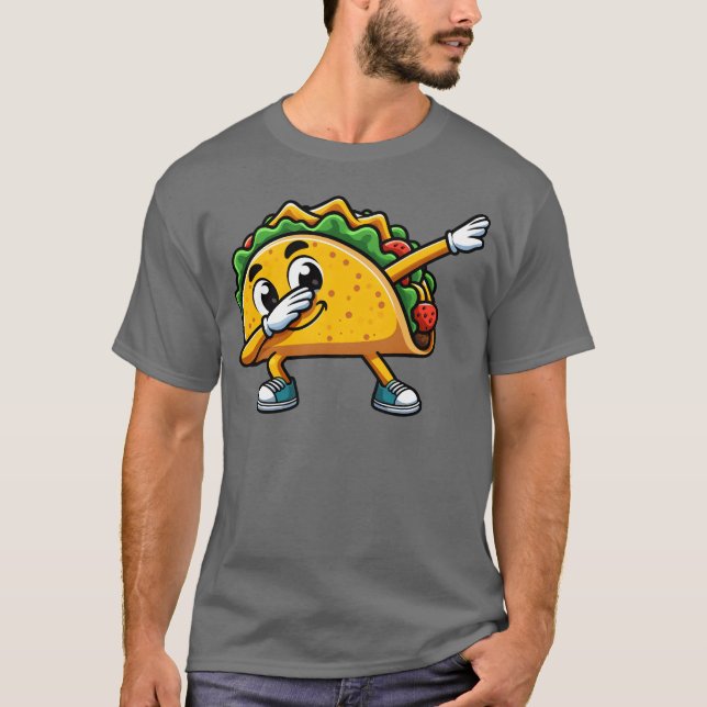 Camiseta Taco Dabbing Comida Rápida Diversão amigos (Frente)