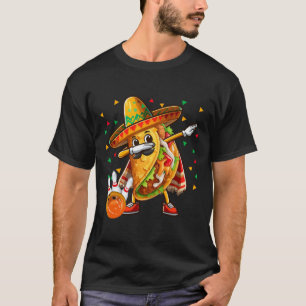 Camiseta Taco Dabbing Jogando Boliche Jogador do Cinco De M