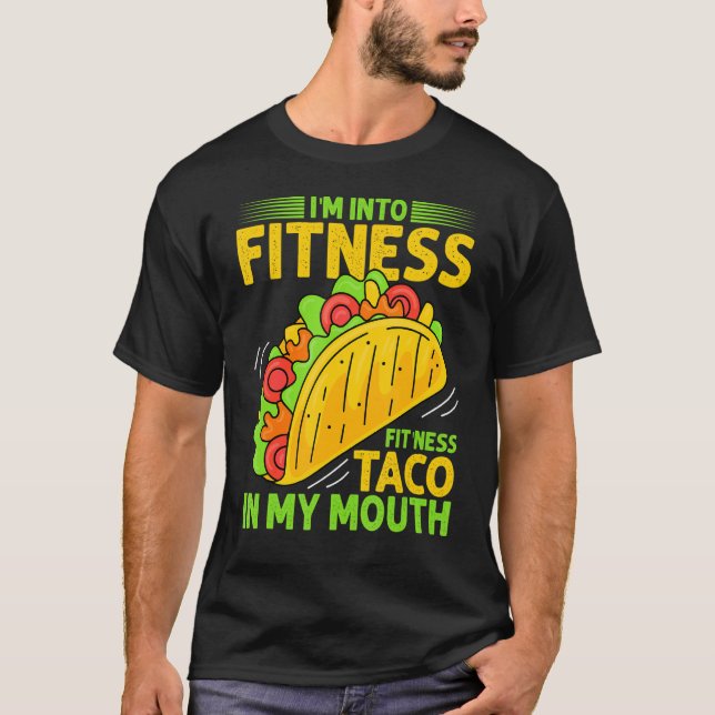 Camiseta Taco De ajustado Em Minha Boca Comida Mexicana (Frente)