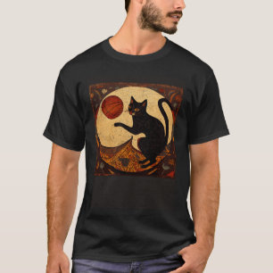 Camiseta Taco de Basquete de Gato Preto