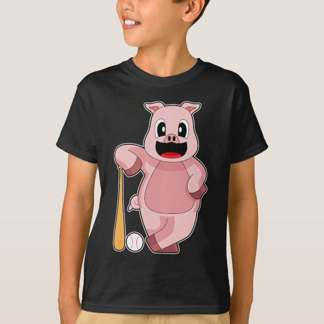 Camiseta Taco de beisebol de porco (Frente)