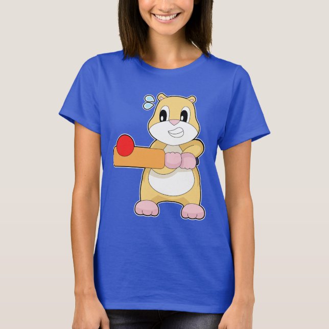 Camiseta Taco de críquete do Hamster (Frente)
