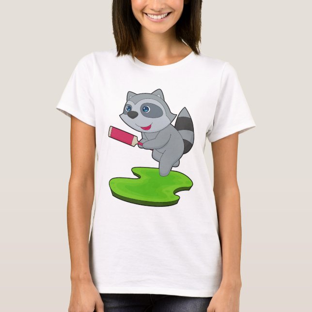 Camiseta Taco de críquete guaxinim (Frente)