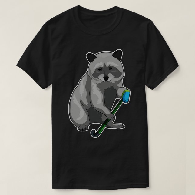 Camiseta Taco de Hóquei de Racoon (Frente do Design)