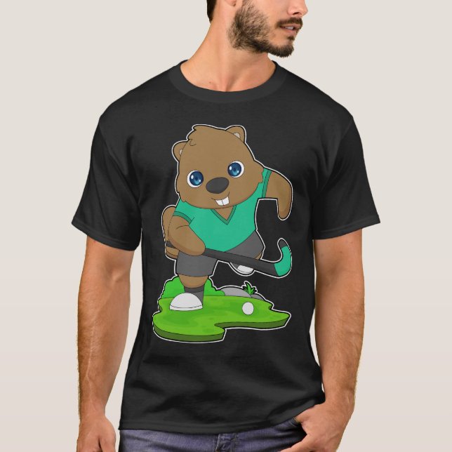 Camiseta Taco de hóquei do castor (Frente)