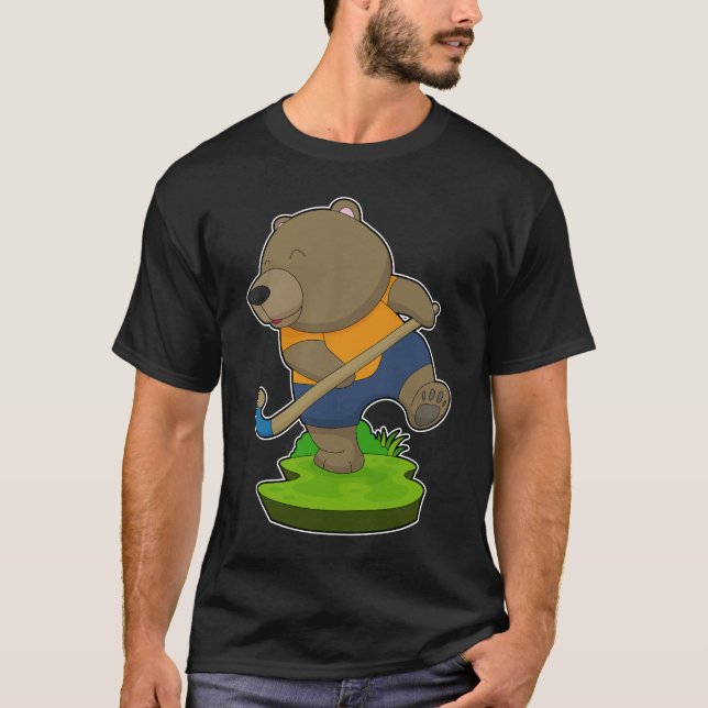 Camiseta Taco de hóquei em campo de ursos (Frente)