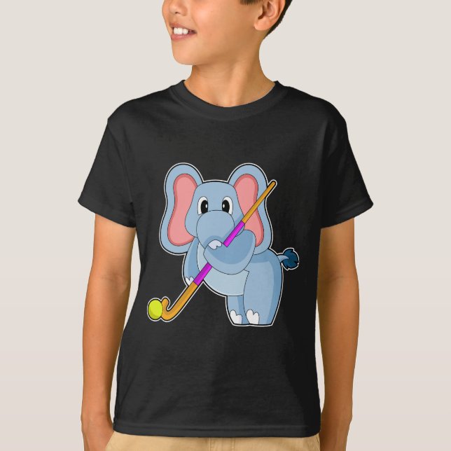 Camiseta Taco de hóquei em elefante (Frente)