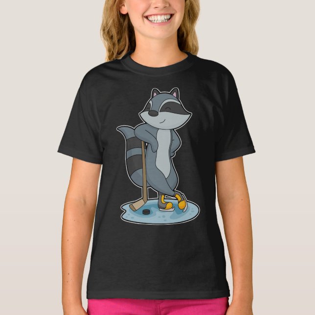 Camiseta Taco de hóquei no gelo da Racoon (Frente)