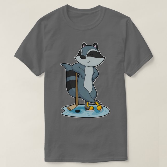 Camiseta Taco de hóquei no gelo da Racoon (Frente do Design)