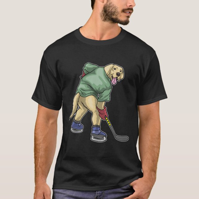 Camiseta Taco de hóquei no gelo do Labrador (Frente)